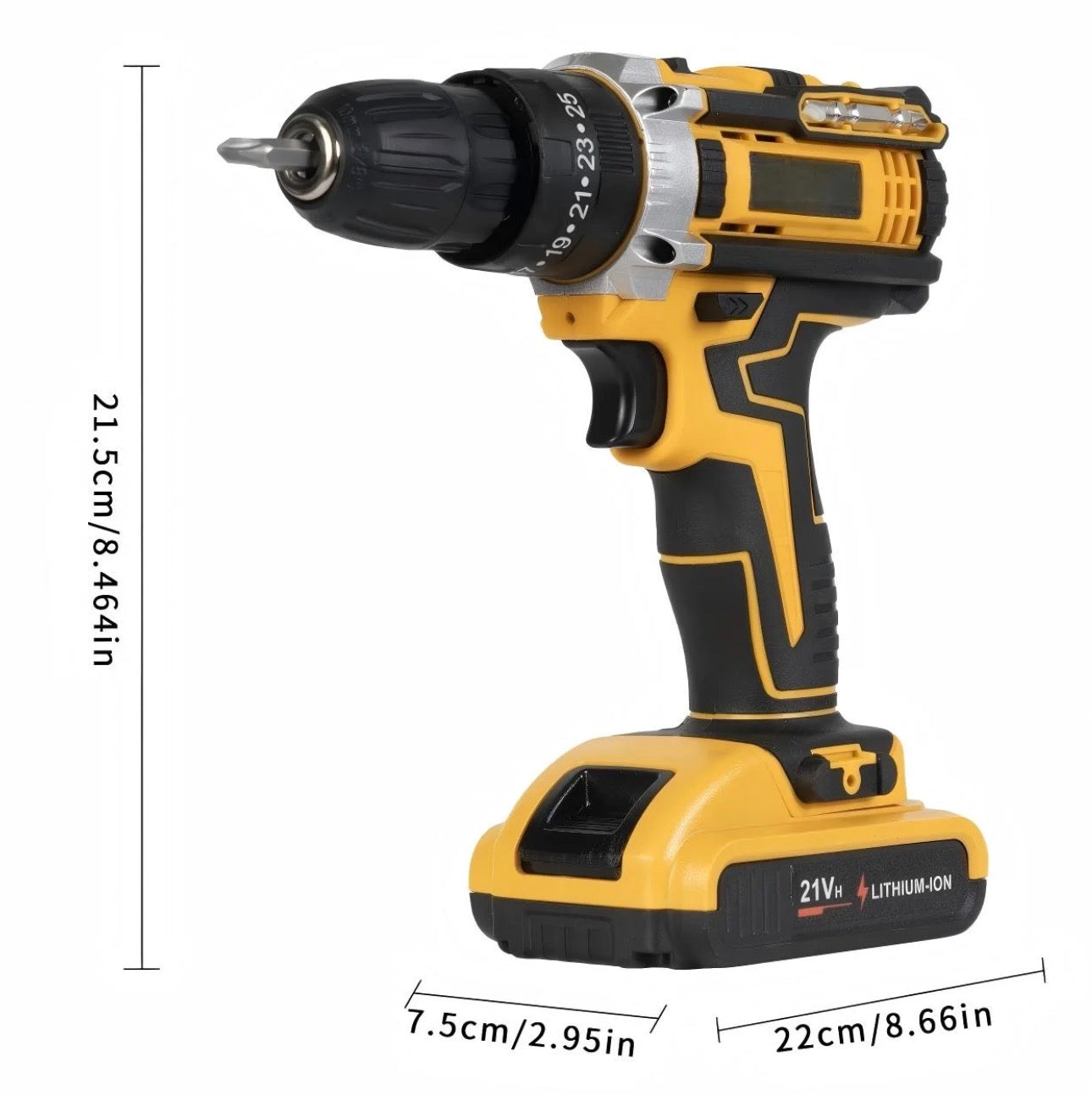 21V Cordless Drill Set, Impact Drill Screwdriver with Work Light, Adjustable Speed, Comes with 2 Batteries and Fast Charger, Complete Drilling Tools and Storage Case, Ideal for Home Maintenance, Men | Christmas Holiday Gift