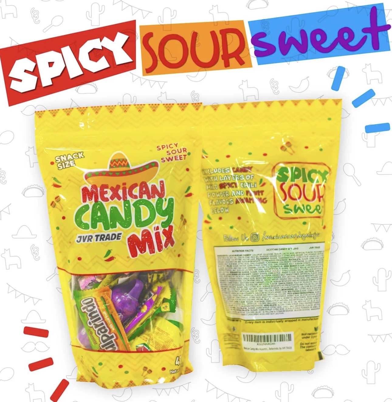 Mexican Candy Mix Assortment Snack (42 Count)
Dulces Mexicanos Variety Of Best Sellers Spicy, Sweet, and Sour Bulk candies, Includes Luca, Pelon, Pulparindo, Rellerindo, by JVR TRADE