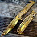 3D scorpion embossed manual outdoor folding knife, suitable for outdoor camping and hiking, durable men's EDC gift, Christmas gift, birthday gift.