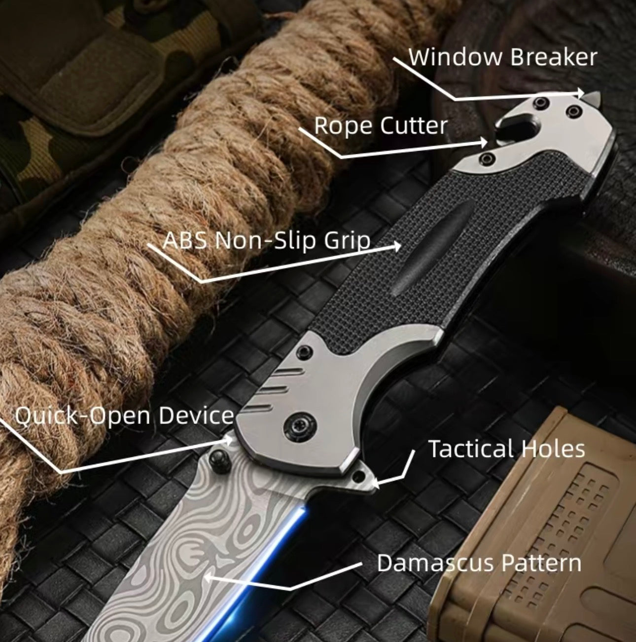 Stainless steel Multifunctional folding knife Glass Breaker, Seat Belt Cutter - EDC Sharp Folding Knives
- Gifts for Men, Women