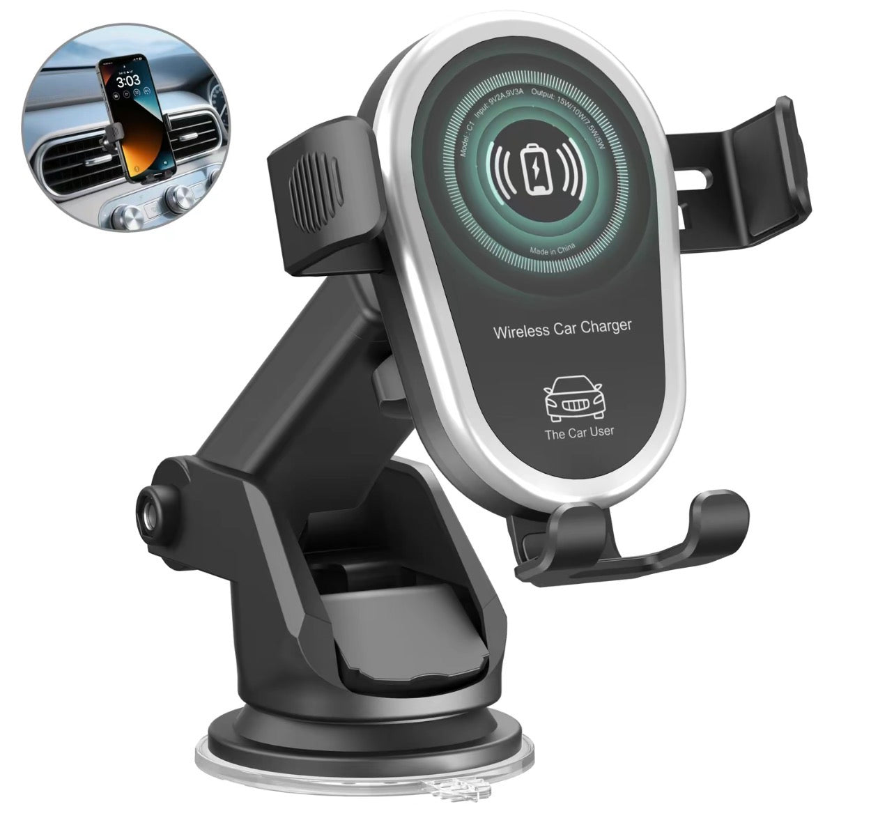 Wireless Car Charger, 15W Fast Car Charger Phone Holder fit for iPhone 16 15 14 13 12 11 Pro Max,
Samsung Galaxy S23 S22 S21