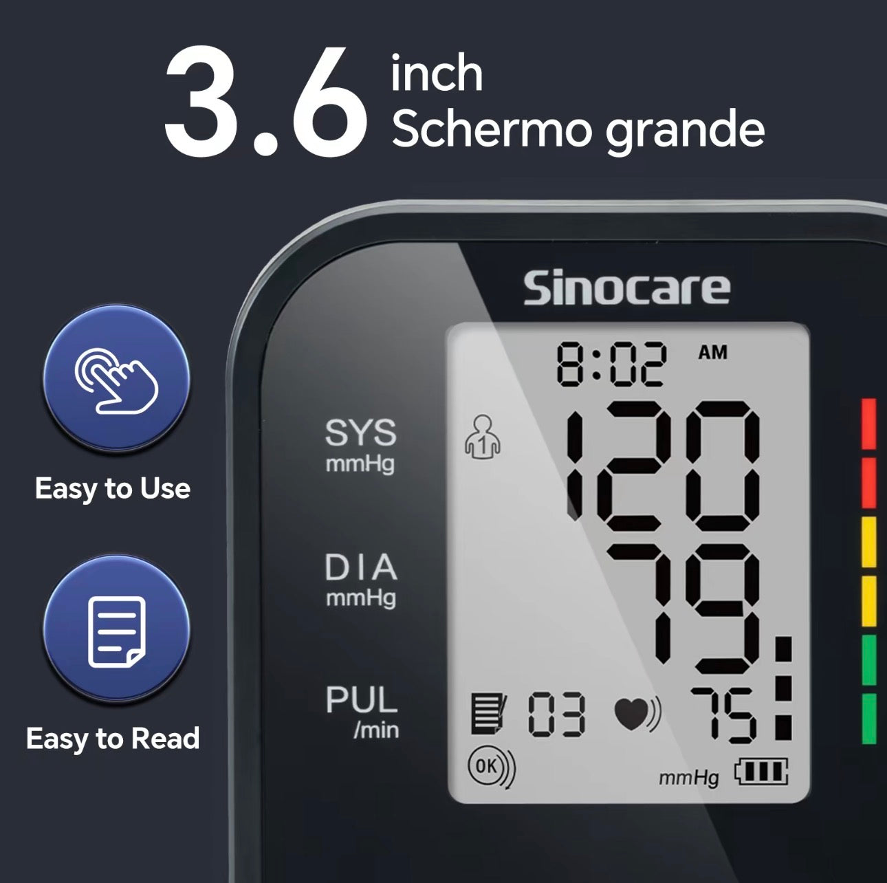 Blood Pressure Monitor, Upper Arm BP Machine for Home, Adjustable Cuff 8.6"-16.5", Monitoring Accuracy, One-Button Operation, Dual User Mode, Posture Detection & Irregular Heartbeat Alert