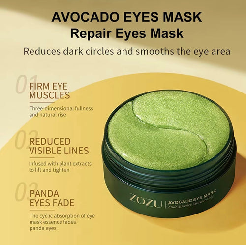 Avocado Moisturizing Eye bagMask,60pcs/set Under Eye Mask, Eye Care Product for Dark Eye Bags, Skin Care  Gift Moisturizer Hydrating Comfort