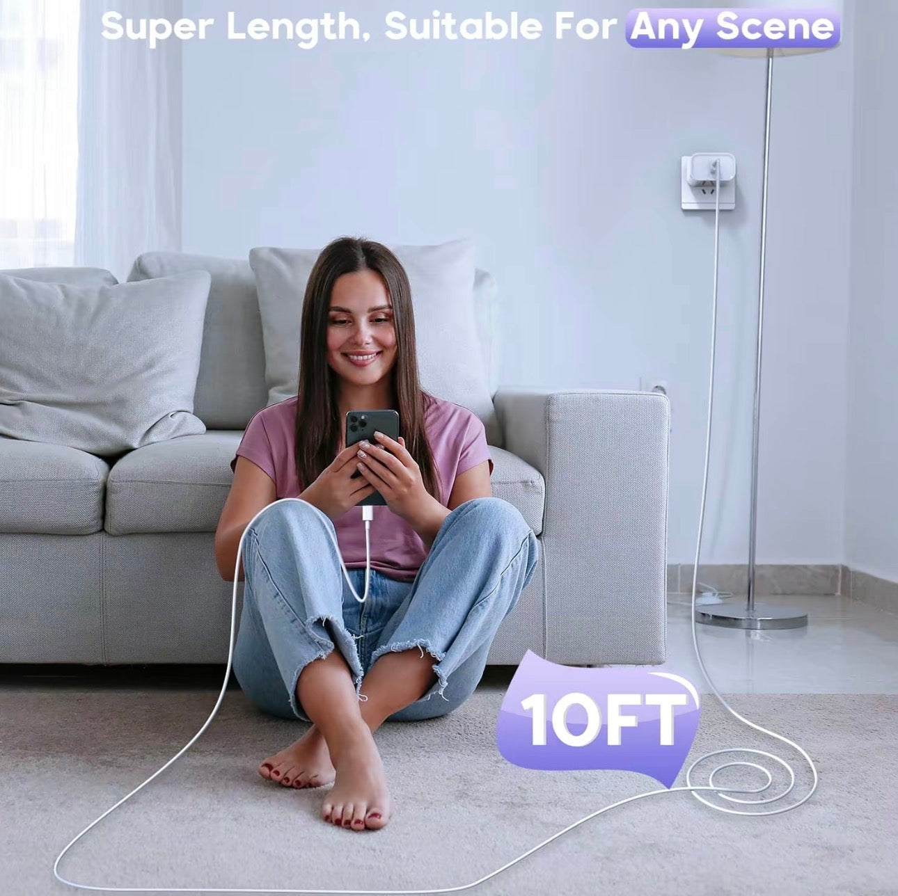 10Ft iPhone 17 16 15 Charger Fast Charging Type C Chargers USB C Charger Block i Phone 16 Chargers with 3 Pack 10FT Cable for iPhone 16/16 Plus/16 Pro/
16 Pro Max/iPhone 15/15 Pro Max/Samsung(White)