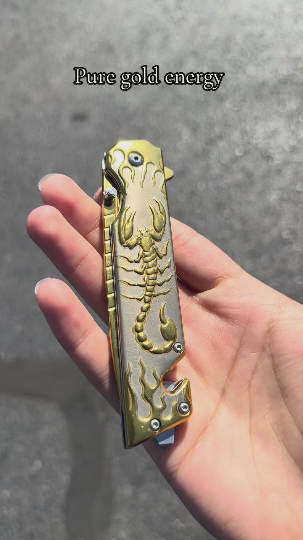 3D scorpion embossed manual outdoor folding knife, suitable for outdoor camping and hiking, durable men's EDC gift, Christmas gift, birthday gift.